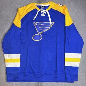 Vintage Majestic Sweatshirt Mens 2XL St Louis Blues Jersey‎ Style Lace Up NWOT